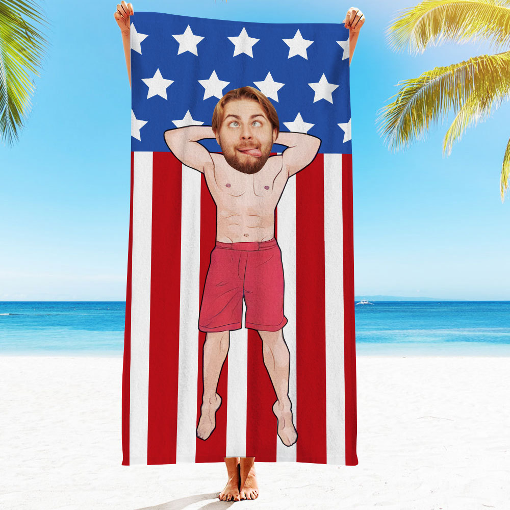 Personalisiertes Gesicht Strandtuch, Personalisiertes Sexy Meerjungfrau Strandtuch, Lustiges Geschenk Für Ihn - MyFaceSocksDE