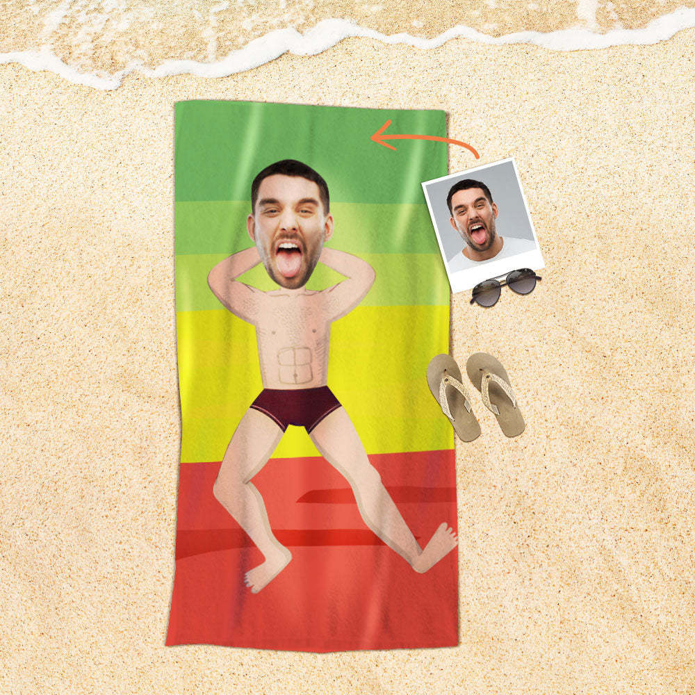 Personalisiertes Gesicht Strandtuch, Personalisiertes Sexy Meerjungfrau Strandtuch, Lustiges Geschenk Für Ihn - MyFaceSocksDE