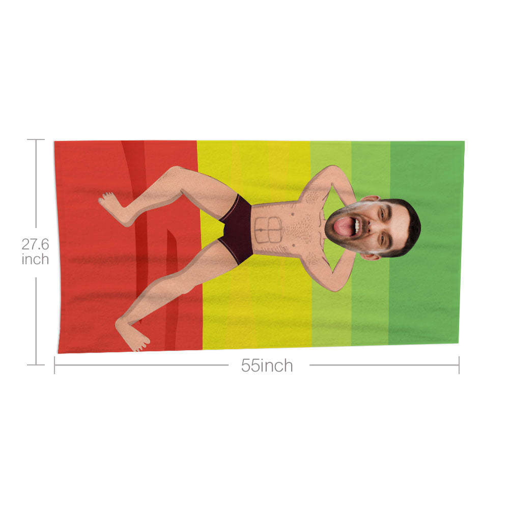 Personalisiertes Gesicht Strandtuch, Personalisiertes Sexy Meerjungfrau Strandtuch, Lustiges Geschenk Für Ihn - MyFaceSocksDE