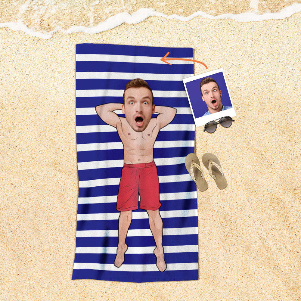 Personalisiertes Gesicht Strandtuch, Personalisiertes Sexy Meerjungfrau Strandtuch, Lustiges Geschenk Für Ihn - MyFaceSocksDE