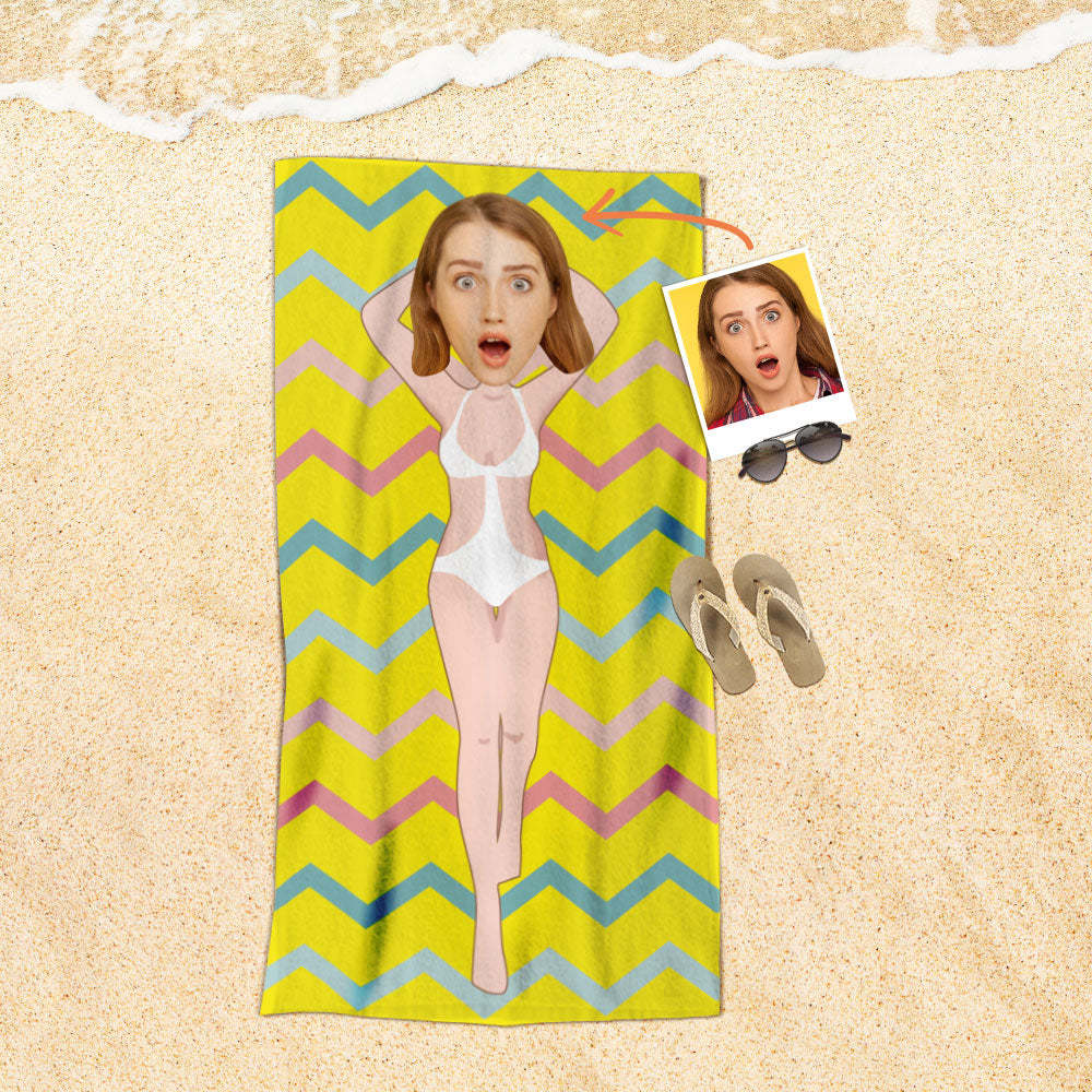 Personalisiertes Gesicht Strandtuch, Personalisiertes Sexy Meerjungfrau Strandtuch, Lustiges Geschenk Für Ihn - MyFaceSocksDE