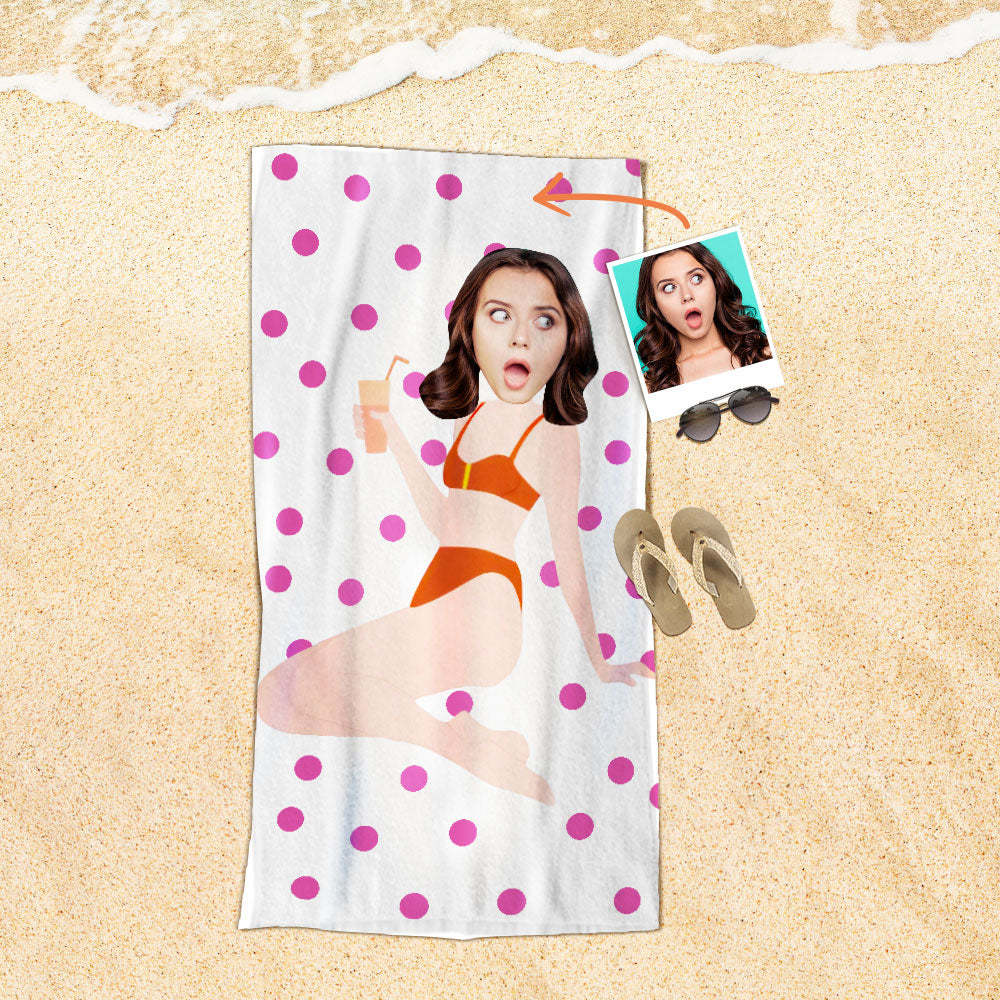 Personalisiertes Gesicht Strandtuch, Personalisiertes Sexy Meerjungfrau Strandtuch, Lustiges Geschenk Für Ihn - MyFaceSocksDE