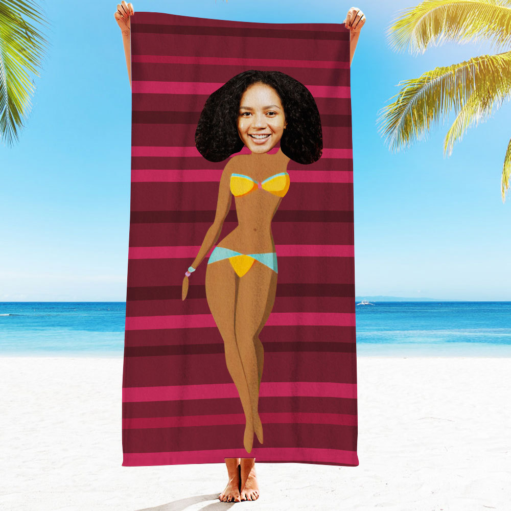 Personalisiertes Gesicht Strandtuch, Personalisiertes Sexy Meerjungfrau Strandtuch, Lustiges Geschenk Für Ihn - MyFaceSocksDE
