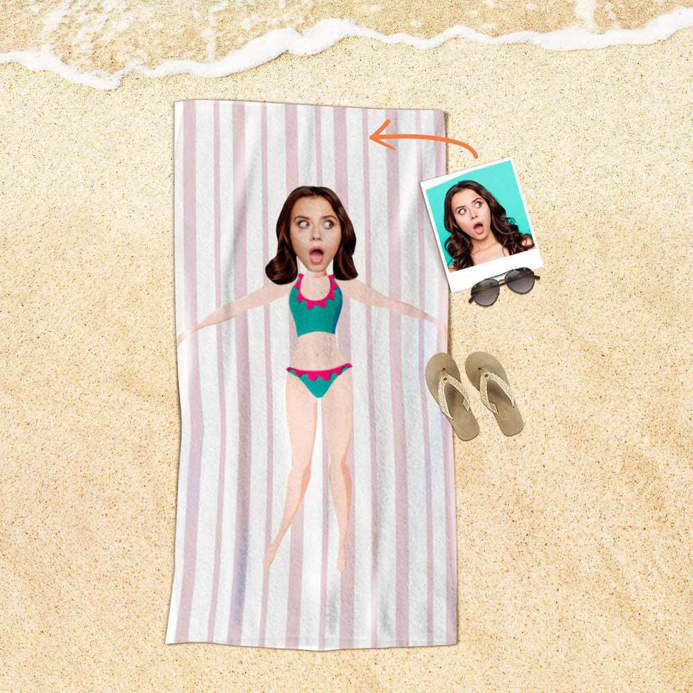 Personalisiertes Gesicht Strandtuch, Personalisiertes Sexy Meerjungfrau Strandtuch, Lustiges Geschenk Für Ihn - MyFaceSocksDE
