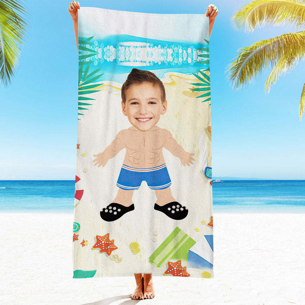 Personalisiertes Gesicht Strandtuch, Personalisiertes Sexy Meerjungfrau Strandtuch, Lustiges Geschenk Für Ihn - MyFaceSocksDE