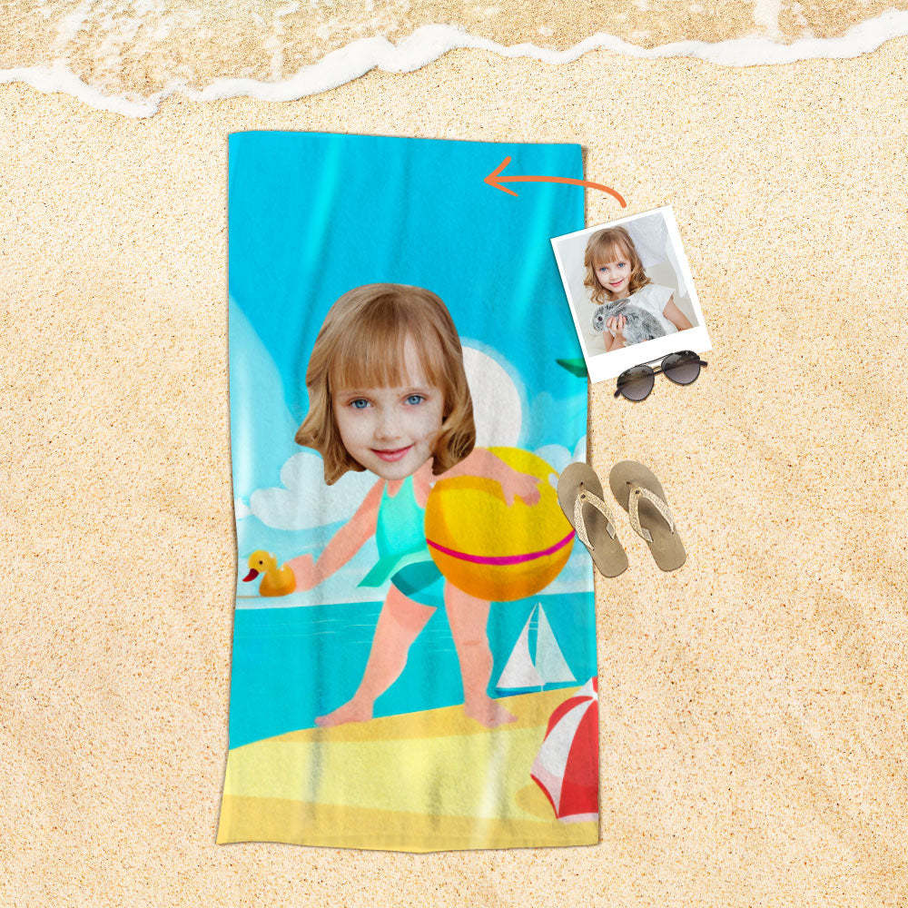 Personalisiertes Gesicht Strandtuch, Personalisiertes Sexy Meerjungfrau Strandtuch, Lustiges Geschenk Für Ihn - MyFaceSocksDE