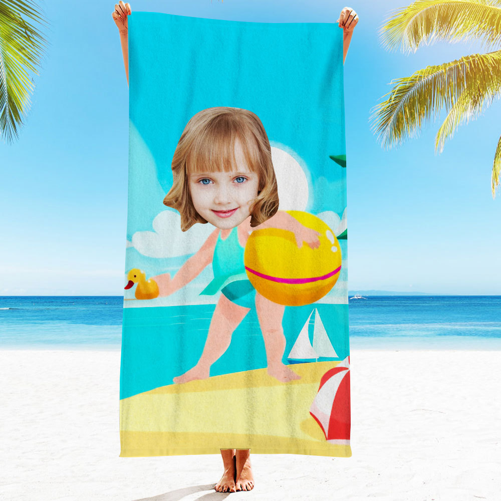Personalisiertes Gesicht Strandtuch, Personalisiertes Sexy Meerjungfrau Strandtuch, Lustiges Geschenk Für Ihn - MyFaceSocksDE