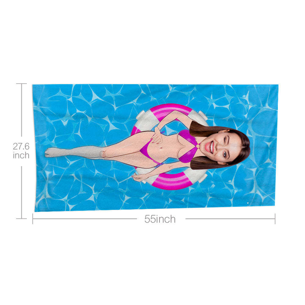 Personalisiertes Gesicht Strandtuch, Personalisiertes Sexy Meerjungfrau Strandtuch, Lustiges Geschenk Für Ihn - MyFaceSocksDE