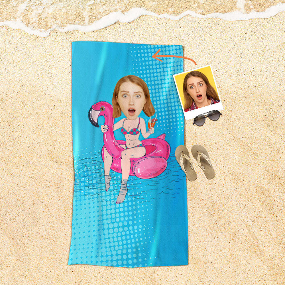 Personalisiertes Gesicht Strandtuch, Personalisiertes Sexy Meerjungfrau Strandtuch, Lustiges Geschenk Für Ihn - MyFaceSocksDE