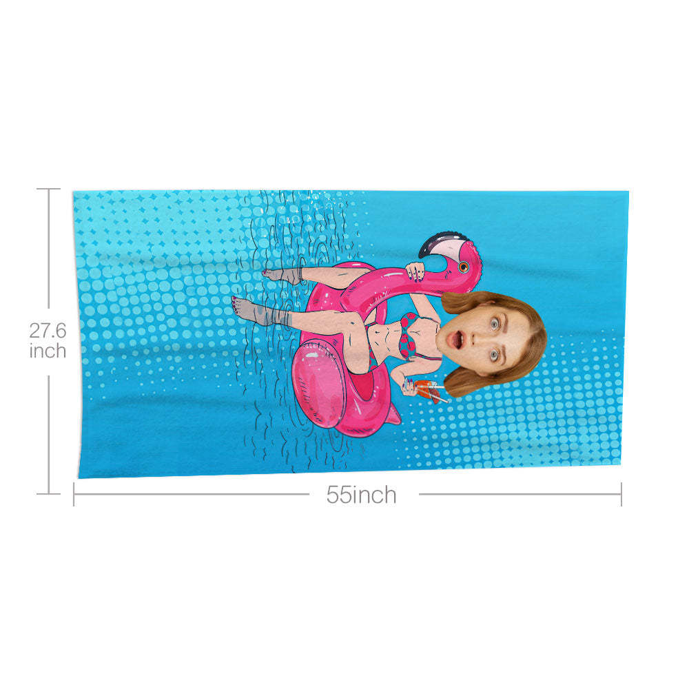 Personalisiertes Gesicht Strandtuch, Personalisiertes Sexy Meerjungfrau Strandtuch, Lustiges Geschenk Für Ihn - MyFaceSocksDE