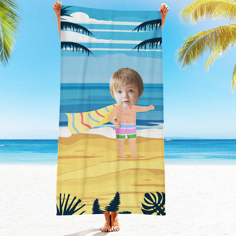Personalisiertes Gesicht Strandtuch, Personalisiertes Sexy Meerjungfrau Strandtuch, Lustiges Geschenk Für Ihn - MyFaceSocksDE