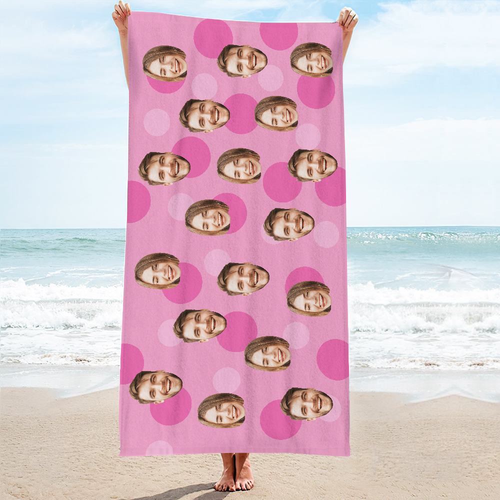 Personalisiertes Strandtuch Mit Gesicht, Individuelles Strandtuch, Lustiges Geschenk, Hellblau - MyFaceSocksDE