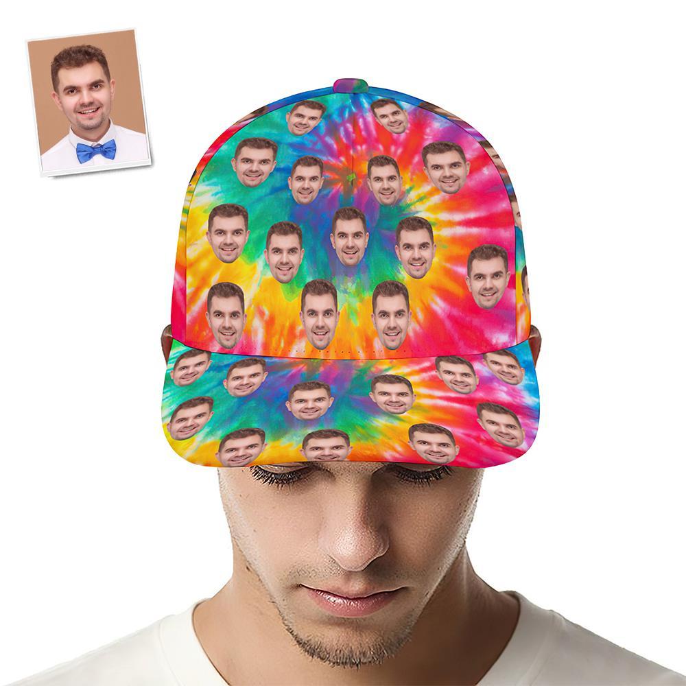 Benutzerdefinierte Kappe Personalisiertes Gesicht Baseballmützen Erwachsene Unisex Bedruckte Modekappen Geschenk - Tie Dye - GesichtSocken