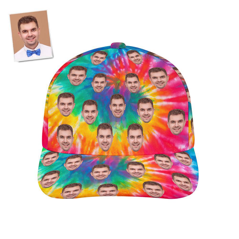 Benutzerdefinierte Kappe Personalisiertes Gesicht Baseballmützen Erwachsene Unisex Bedruckte Modekappen Geschenk - Tie Dye - GesichtSocken