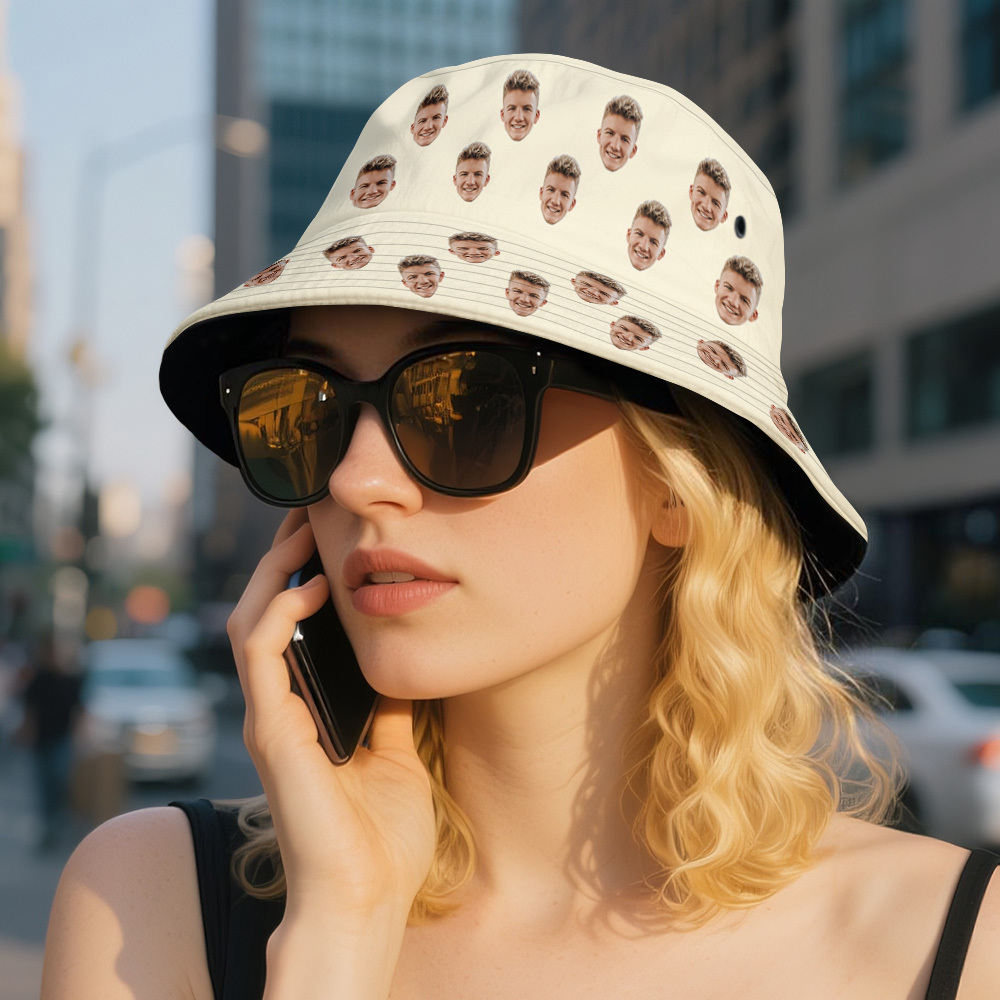 Benutzerdefinierte Gesicht Eimer Hut Unisex Gesicht Mash Voll Personalisierte Outdoor Sommer Hüte Geschenke - MyFaceSocksDE
