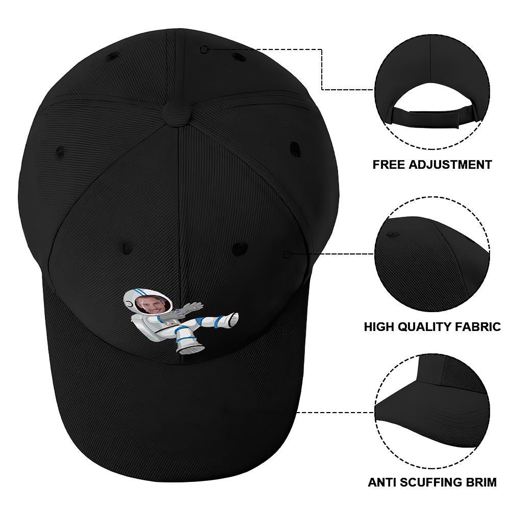 Benutzerdefinierte Kappe Personalisiertes Gesicht Baseballmützen Erwachsene Unisex Bedruckte Modekappen Geschenk - Astronaut - GesichtSocken