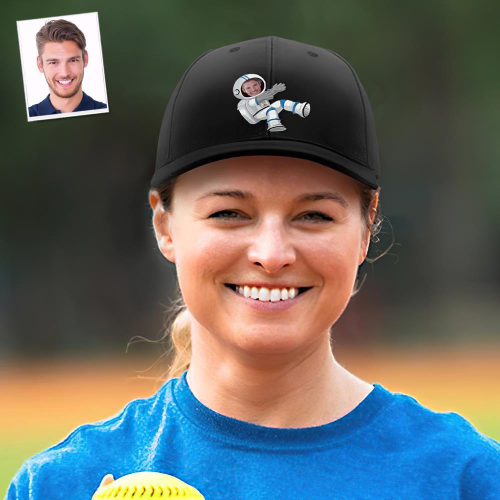 Benutzerdefinierte Kappe Personalisiertes Gesicht Baseballmützen Erwachsene Unisex Bedruckte Modekappen Geschenk - Astronaut - GesichtSocken