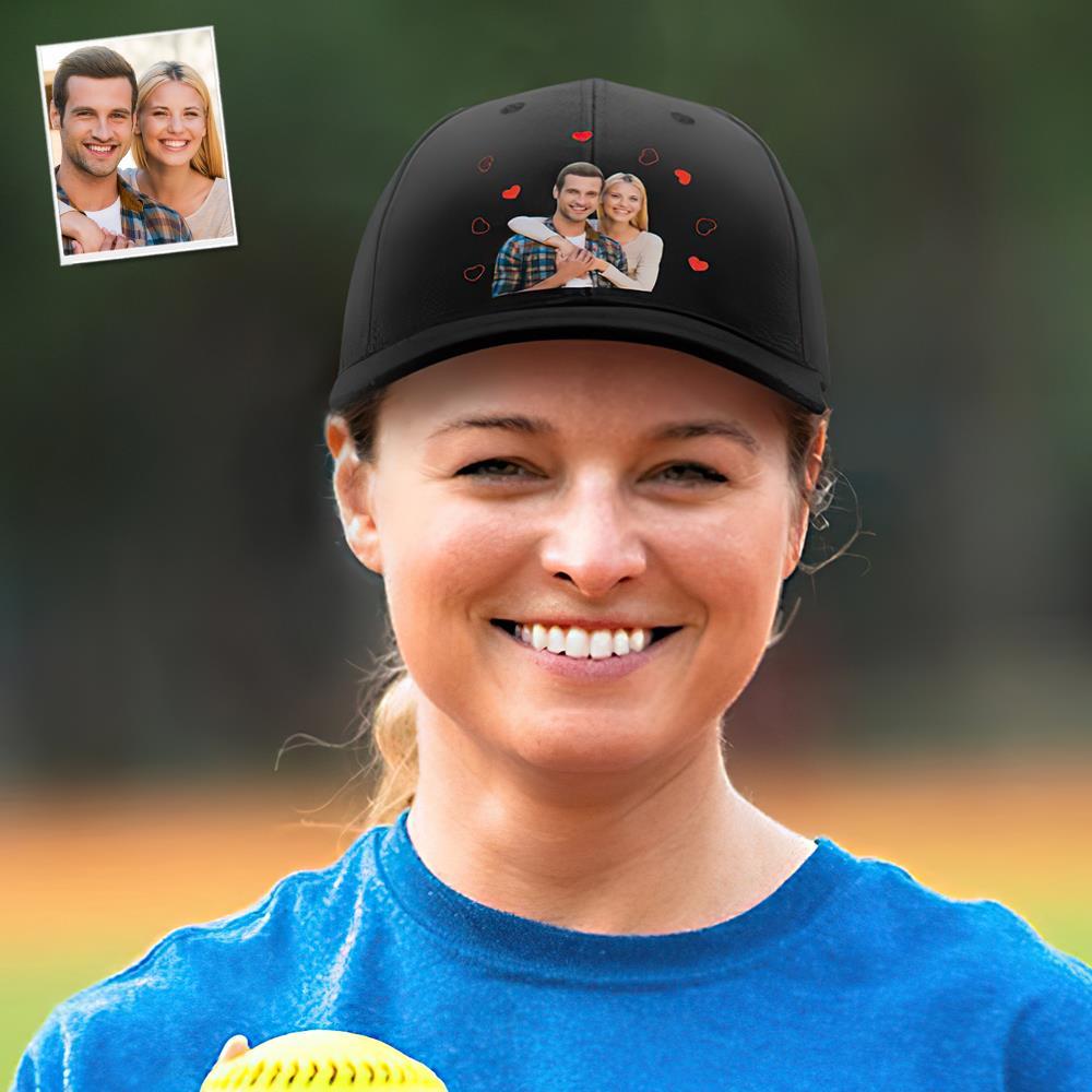 Benutzerdefinierte Kappe Personalisierte Foto-baseballmützen Erwachsene Unisex Bedruckte Modekappen Geschenk – Paare - GesichtSocken