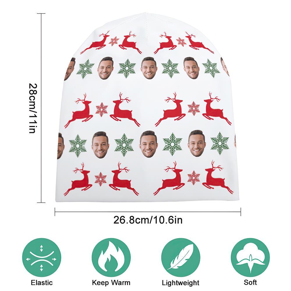 Benutzerdefinierte Full Print Pullover Cap Personalisierte Foto Beanie Hüte Weihnachtsgeschenk Für Liebhaber - GesichtSocken