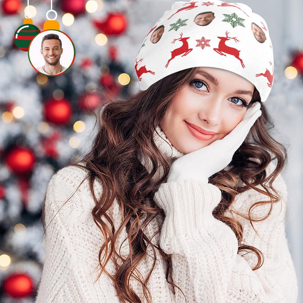 Benutzerdefinierte Full Print Pullover Cap Personalisierte Foto Beanie Hüte Weihnachtsgeschenk Für Liebhaber - GesichtSocken