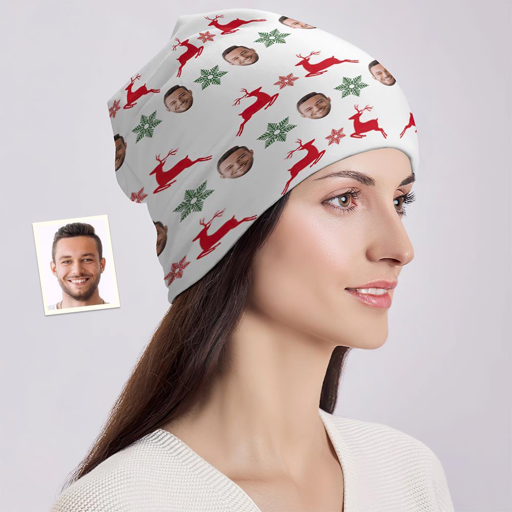 Benutzerdefinierte Full Print Pullover Cap Personalisierte Foto Beanie Mützen Weihnachtsgeschenk Für Freund - GesichtSocken