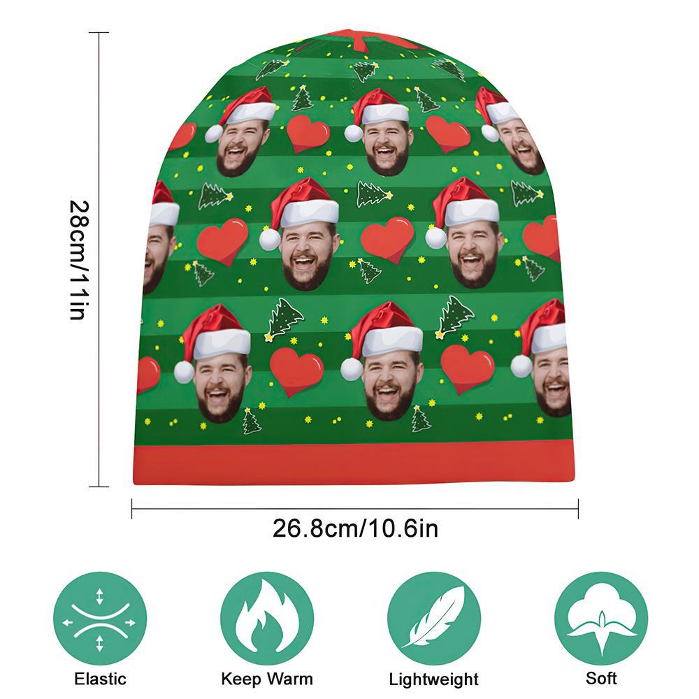 Benutzerdefinierte Full Print Pullover Cap Personalisierte Foto Beanie Mützen Weihnachtsgeschenk Für Ihn - Love Heart - GesichtSocken