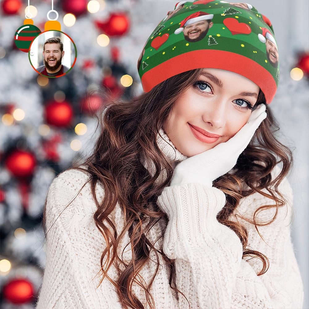 Benutzerdefinierte Full Print Pullover Cap Personalisierte Foto Beanie Mützen Weihnachtsgeschenk Für Ihn - Love Heart - GesichtSocken