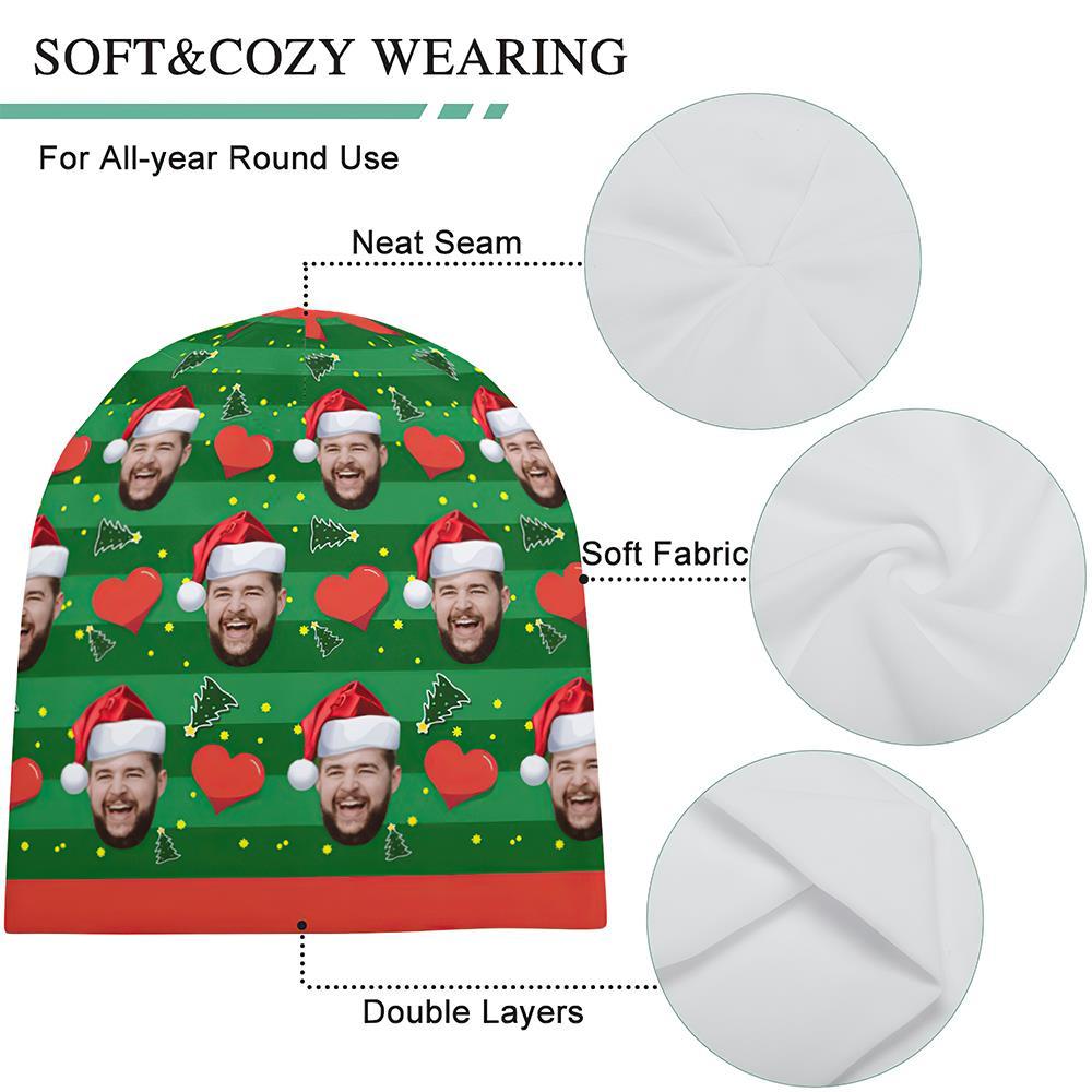 Benutzerdefinierte Full Print Pullover Cap Personalisierte Foto Beanie Mützen Weihnachtsgeschenk Für Ihn - Love Heart - GesichtSocken
