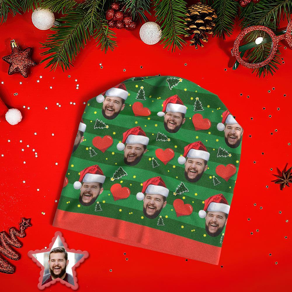 Benutzerdefinierte Full Print Pullover Cap Personalisierte Foto Beanie Mützen Weihnachtsgeschenk Für Sie - Love Heart - GesichtSocken