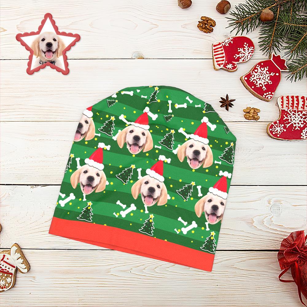 Benutzerdefinierte Full Print Pullover Cap Personalisierte Foto Beanie Mützen Weihnachtsgeschenk Für Sie – Süßer Hund - GesichtSocken