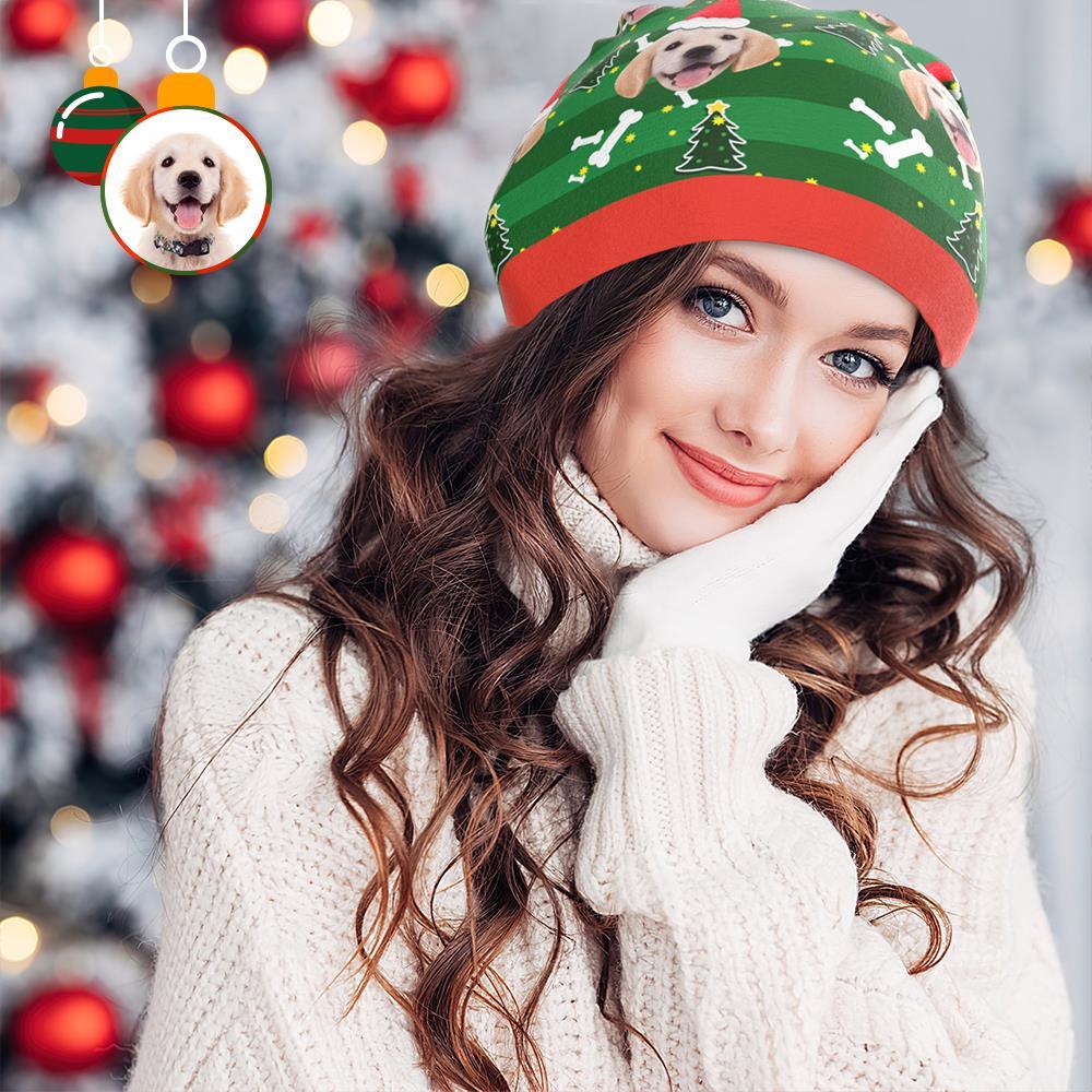 Benutzerdefinierte Full Print Pullover Cap Personalisierte Foto Beanie Mützen Weihnachtsgeschenk Für Ihn - Süßer Hund - GesichtSocken