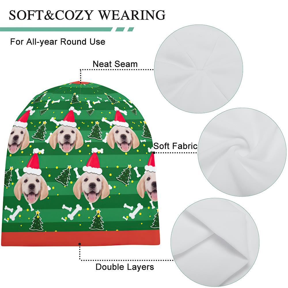 Benutzerdefinierte Full Print Pullover Cap Personalisierte Foto Beanie Mützen Weihnachtsgeschenk Für Ihn - Süßer Hund - GesichtSocken