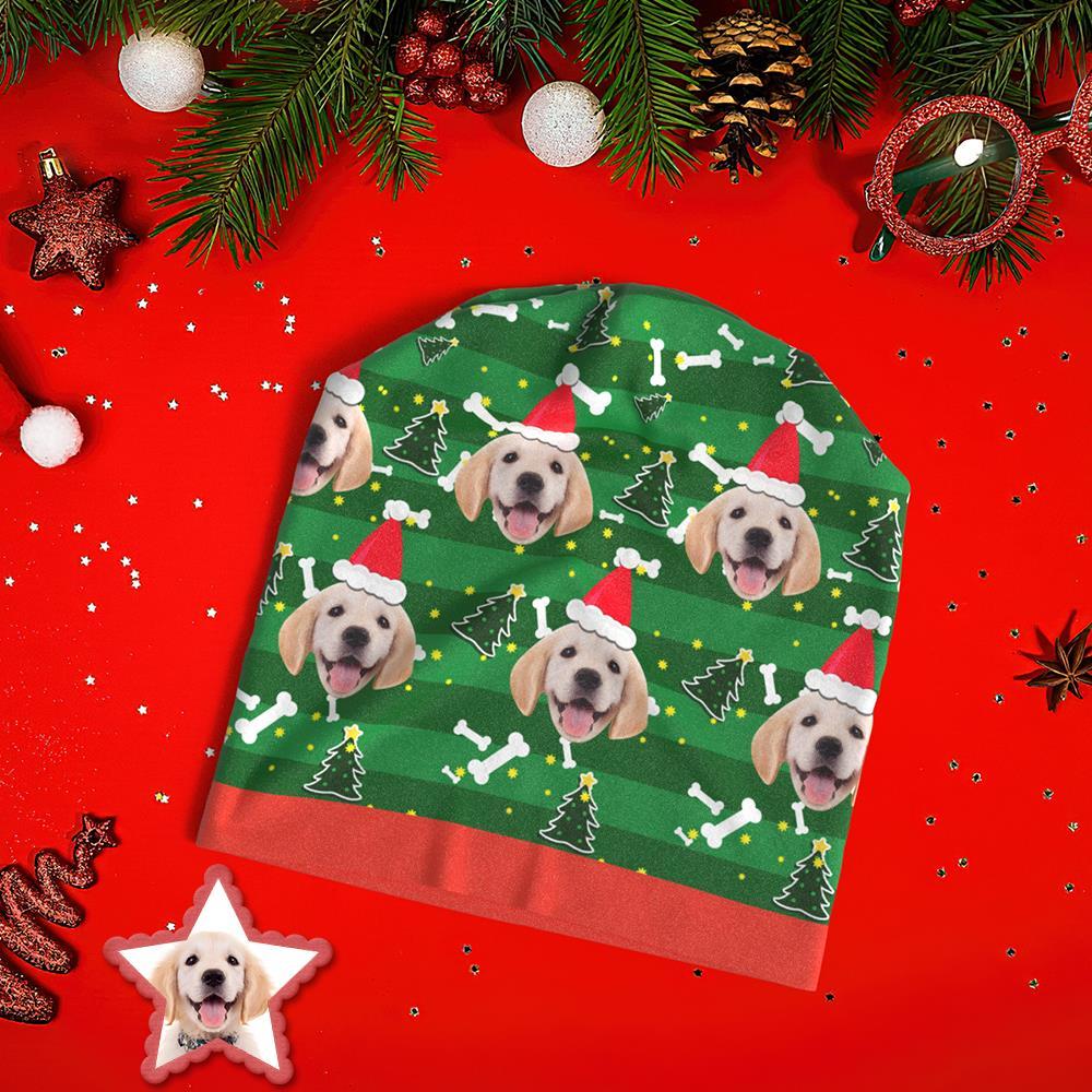 Benutzerdefinierte Full Print Pullover Cap Personalisierte Foto Beanie Mützen Weihnachtsgeschenk Für Ihn - Süßer Hund - GesichtSocken