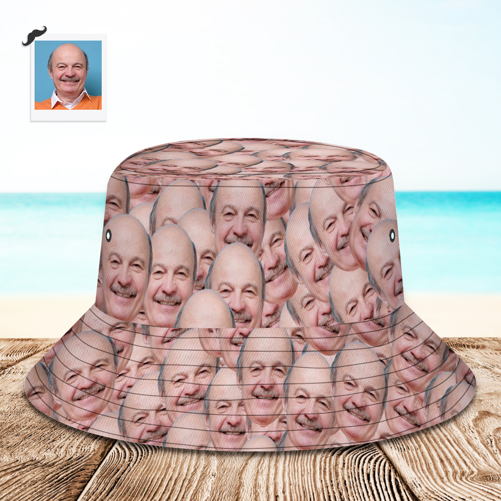 Benutzerdefinierter Bucket Hat Unisex Face Mash Bucket Hat Personalisiert Breite Krempe Outdoor Sommermütze Wandern Strand Sportmützen Geschenk für Vater