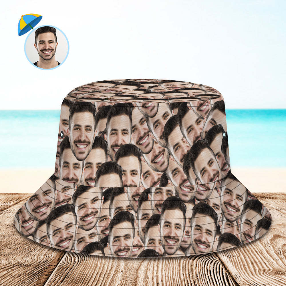 Benutzerdefinierter Bucket Hat Unisex Face Mash Bucket Hat Personalisiert Breite Krempe Outdoor Sommermütze Wandern Strand Sportmützen Geschenk für Vater