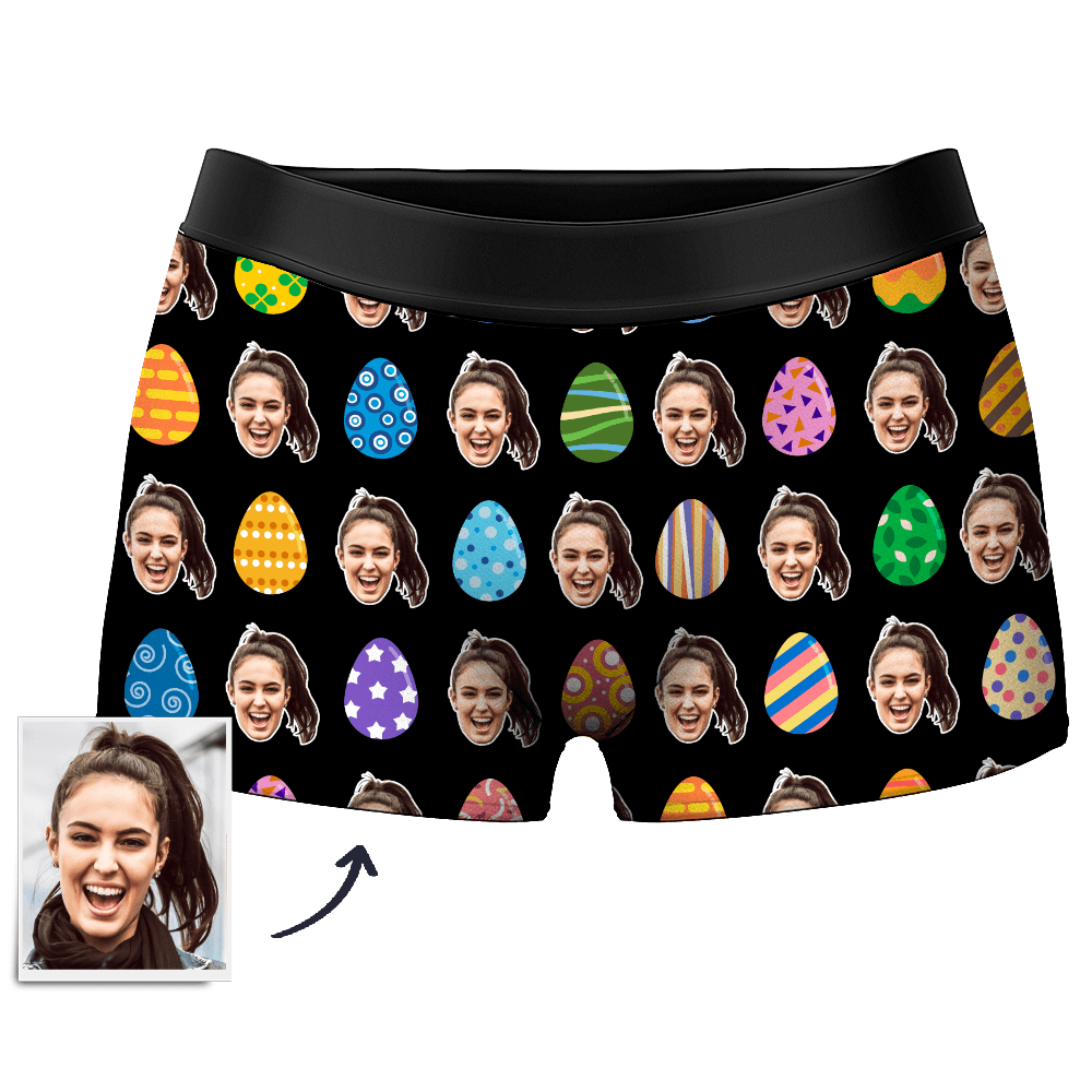 Herren Bunt Ostern Ei Kundenspezifisch Gesicht Unterwäsche