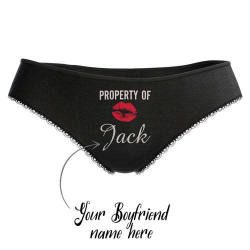 Der personalisierte Name der Frauen "Property Of" buntem Schlüpfer - Kuss