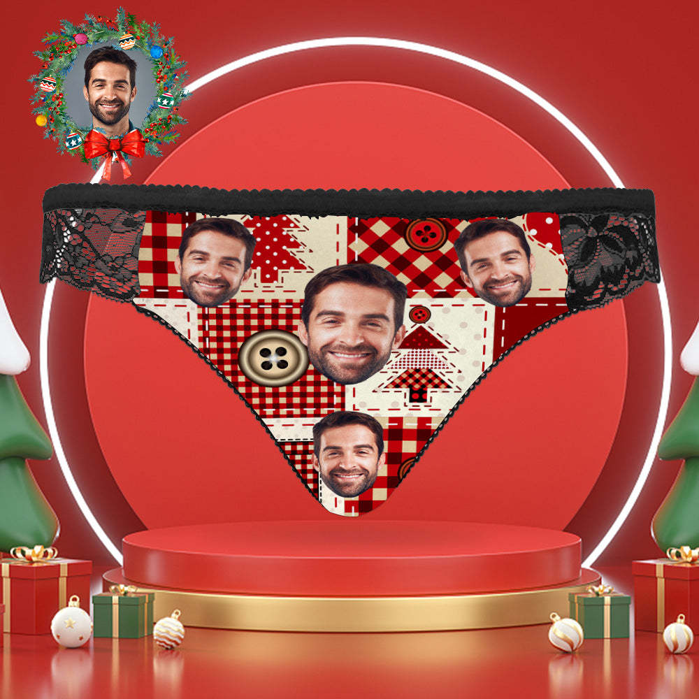 Benutzerdefinierte Frauen Spitze Höschen Gesicht Sexy Höschen Weihnachtsgeschenke - GesichtSocken