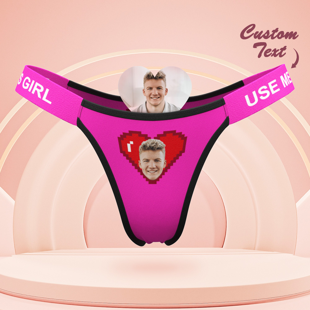 Valentinstagsgeschenk: Personalisierter String Mit Gesichtsaufdruck „macht Mich Feucht" – Gravierter Bund – Geschenk Für Sie - MyFaceSocksDE