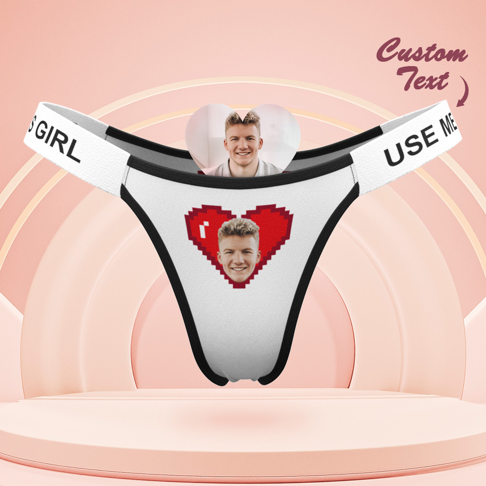 Valentinstagsgeschenk: Personalisierter String Mit Gesichtsaufdruck „macht Mich Feucht" – Gravierter Bund – Geschenk Für Sie - MyFaceSocksDE