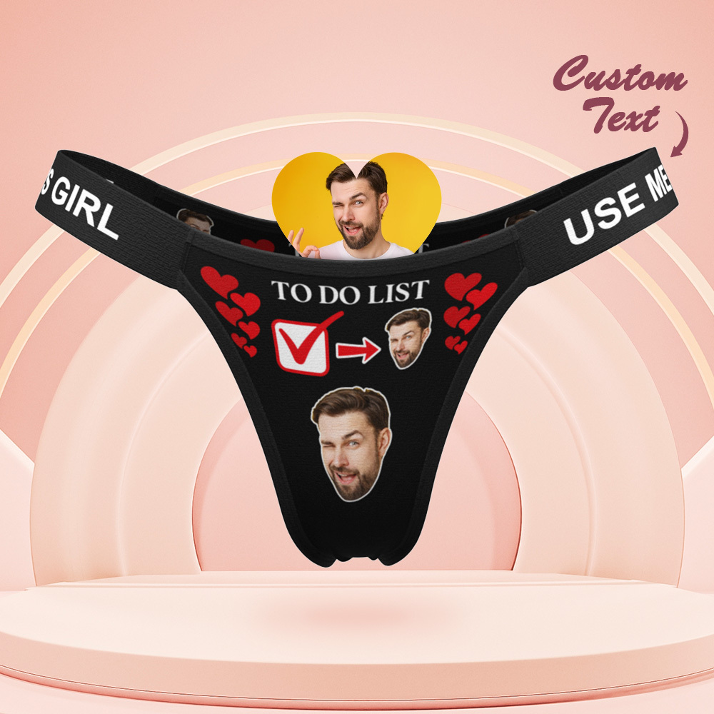 Valentinstagsgeschenk: Personalisierter String Mit Gesichtsaufdruck „macht Mich Feucht" – Gravierter Bund – Geschenk Für Sie - MyFaceSocksDE