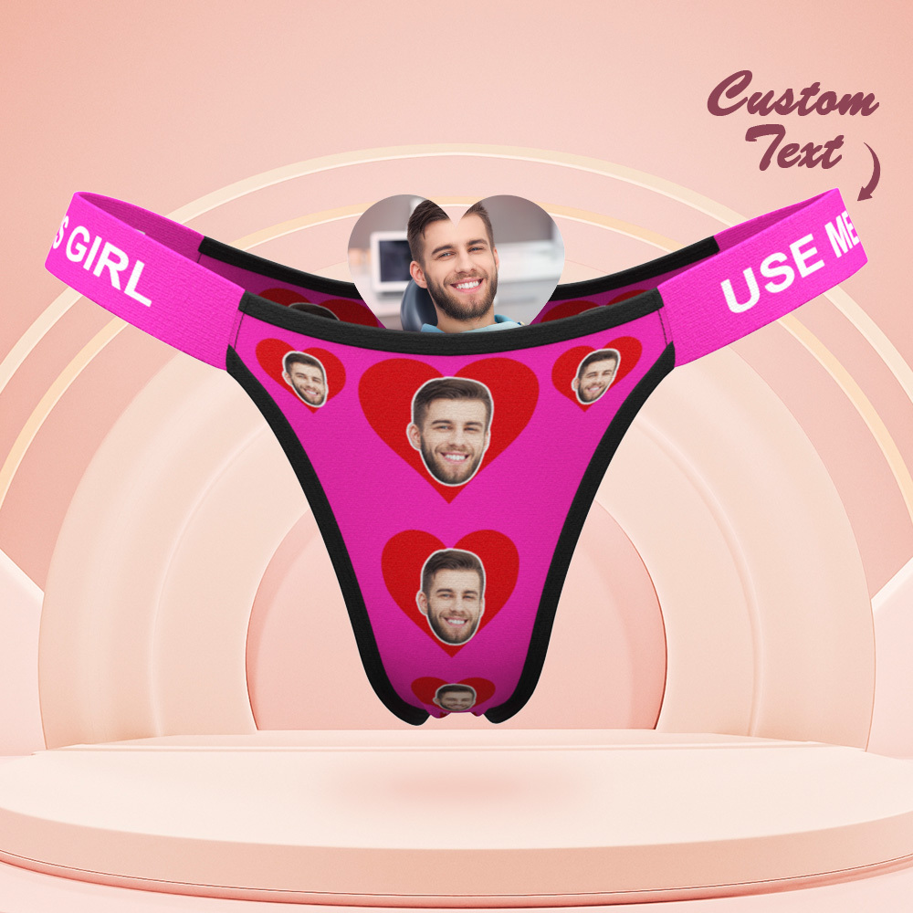 Valentinstagsgeschenk: Personalisierter String Mit Gesichtsaufdruck „macht Mich Feucht" – Gravierter Bund – Geschenk Für Sie - MyFaceSocksDE