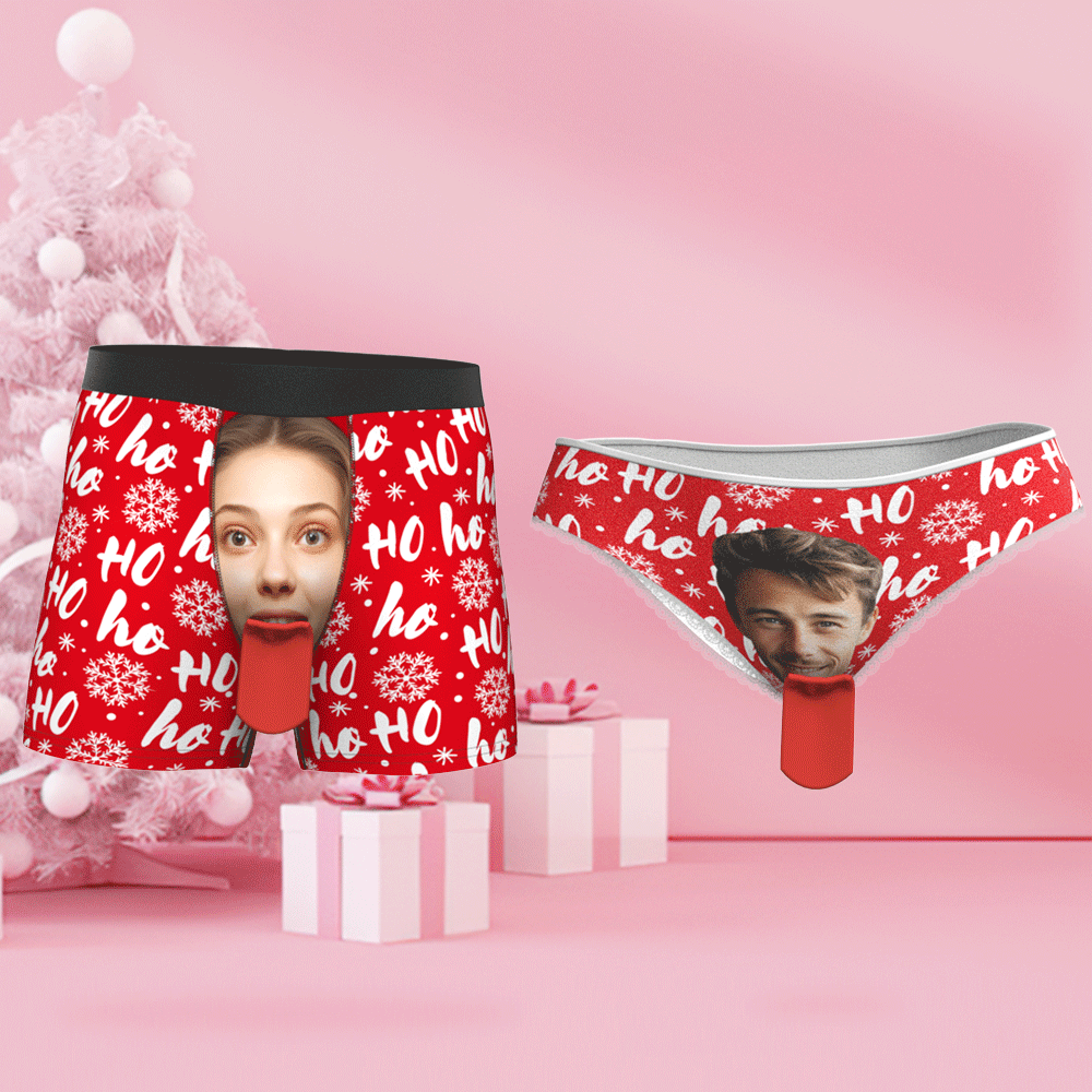 Benutzerdefinierte Gesichtsunterwäsche, Personalisierte Magnetische Zungenunterwäsche, Weihnachtsgeschenke Für Paare - GesichtSocken