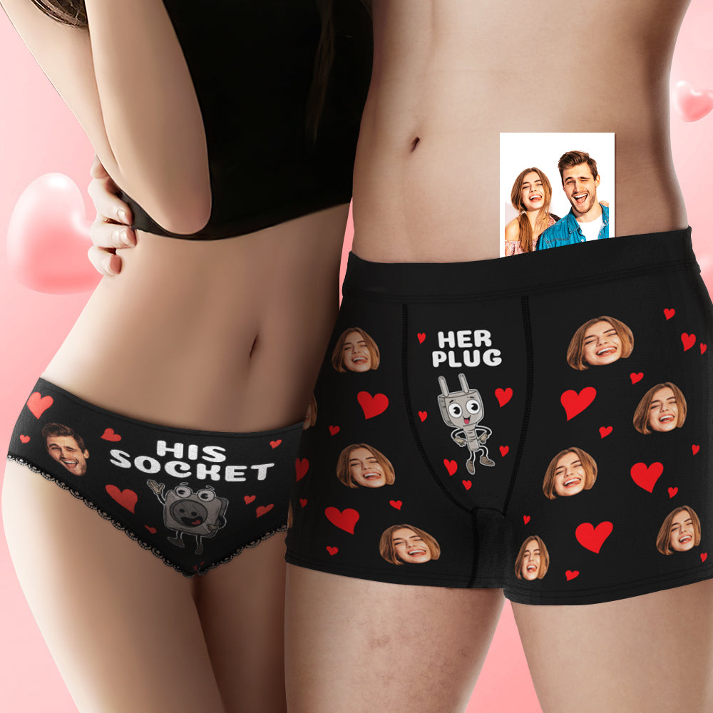 Personalisierte Gesichts-paar-unterwäsche, Personalisierte Boxershorts Und Höschen, Valentinstagsgeschenke