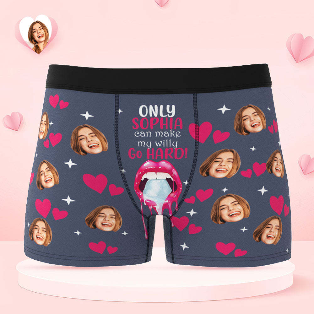 Benutzerdefinierte Gesichtsunterwäsche, Personalisierte Lustige Paar-boxershorts Und -höschen, Valentinstagsgeschenke - GesichtSocken