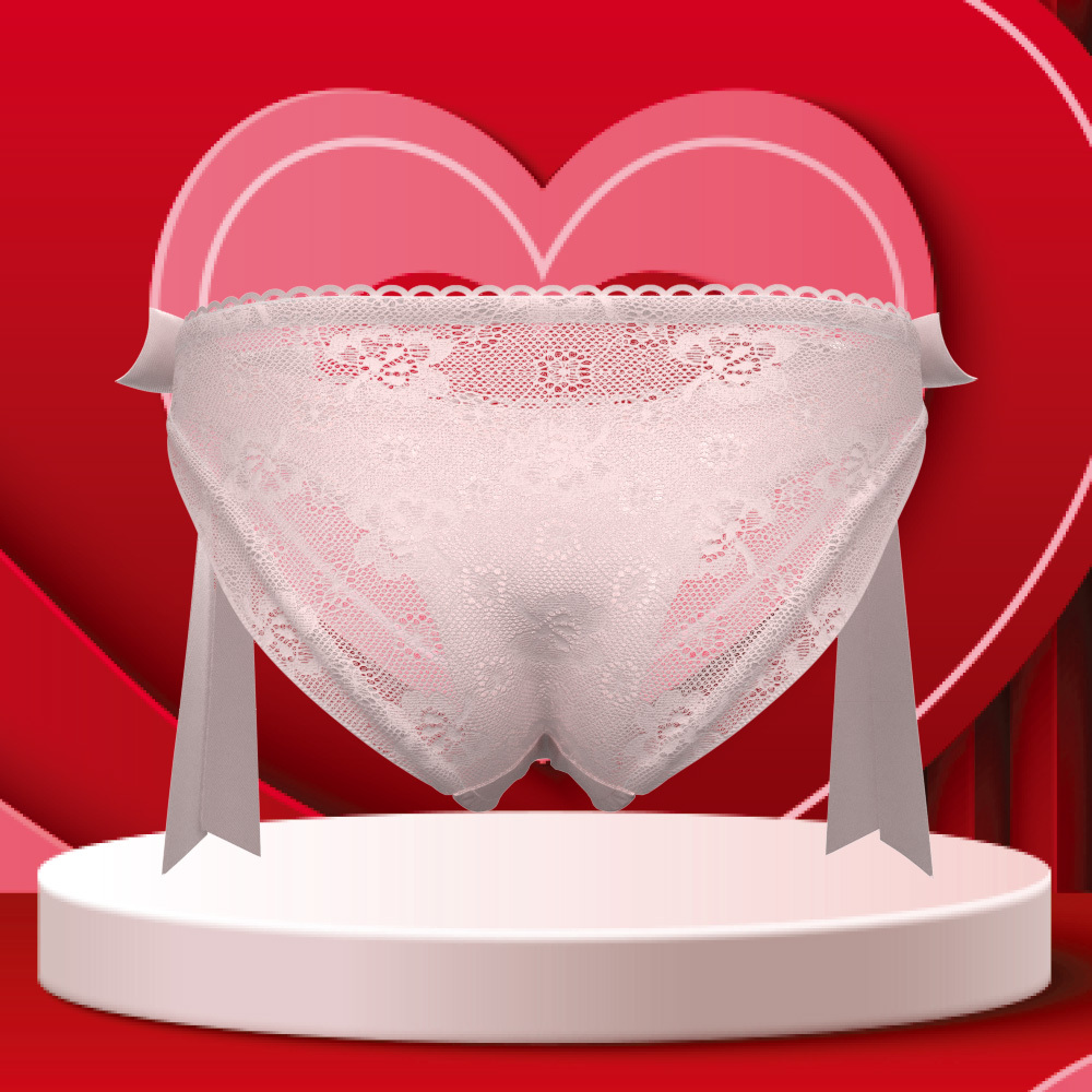 Customlace Schleifenhöschen, Personalisierte Namenshöschen, Durchscheinende Spitzenhöschen, Geschenk Zum Valentinstag - MyFaceSocksDE