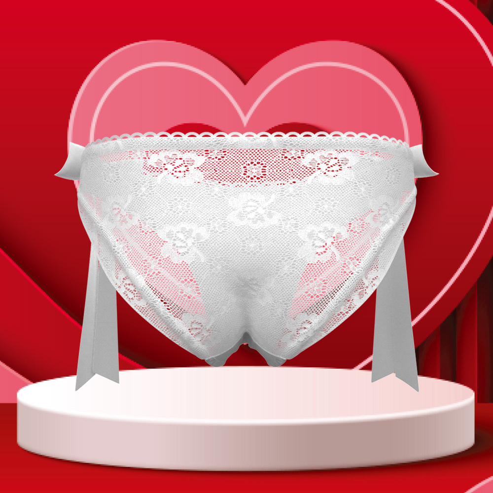 Customlace Schleifenhöschen, Personalisierte Namenshöschen, Durchscheinende Spitzenhöschen, Geschenk Zum Valentinstag - MyFaceSocksDE