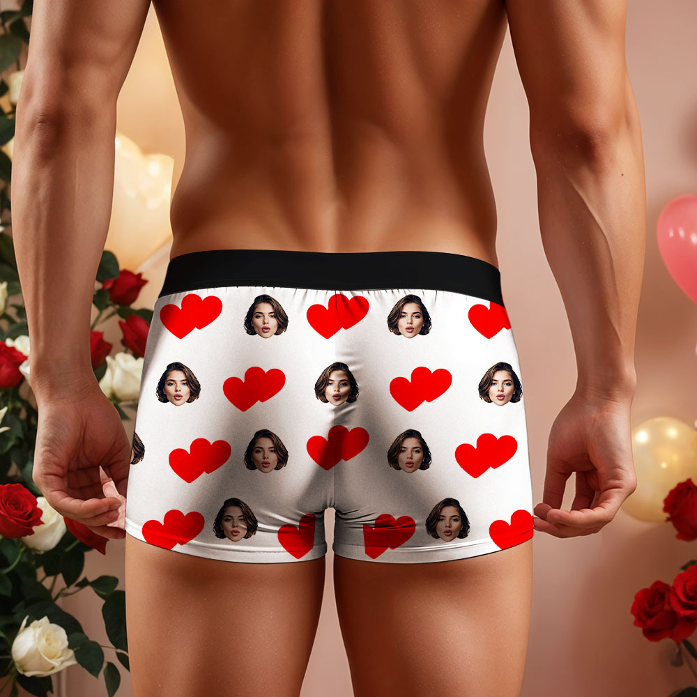 Benutzerdefinierte Gesichts-boxershorts Für Herren. Dies Gehört Zum Namen. Gesichts-boxershorts. Personalisierte Rosa Gesichts-boxershorts. Valentinstag-unterwäsche-geschenk - MyFaceSocksDE