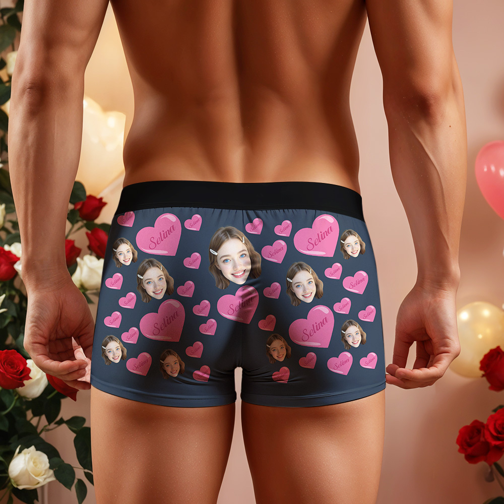 Benutzerdefinierte Herren Boxer Gesicht Unterwäsche Personalisierte Be Mine Boxer Geschenk Für Paar Valentinstag Geschenk - MyFaceSocksDE