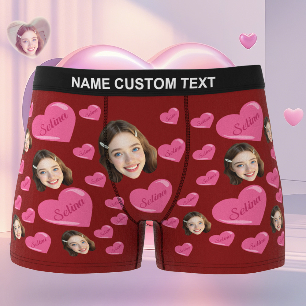 Benutzerdefinierte Herren Boxer Gesicht Unterwäsche Personalisierte Be Mine Boxer Geschenk Für Paar Valentinstag Geschenk - MyFaceSocksDE